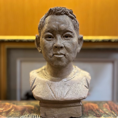 Destination Editor James Pham's personal clay bust he had made in Shenzhen, China.