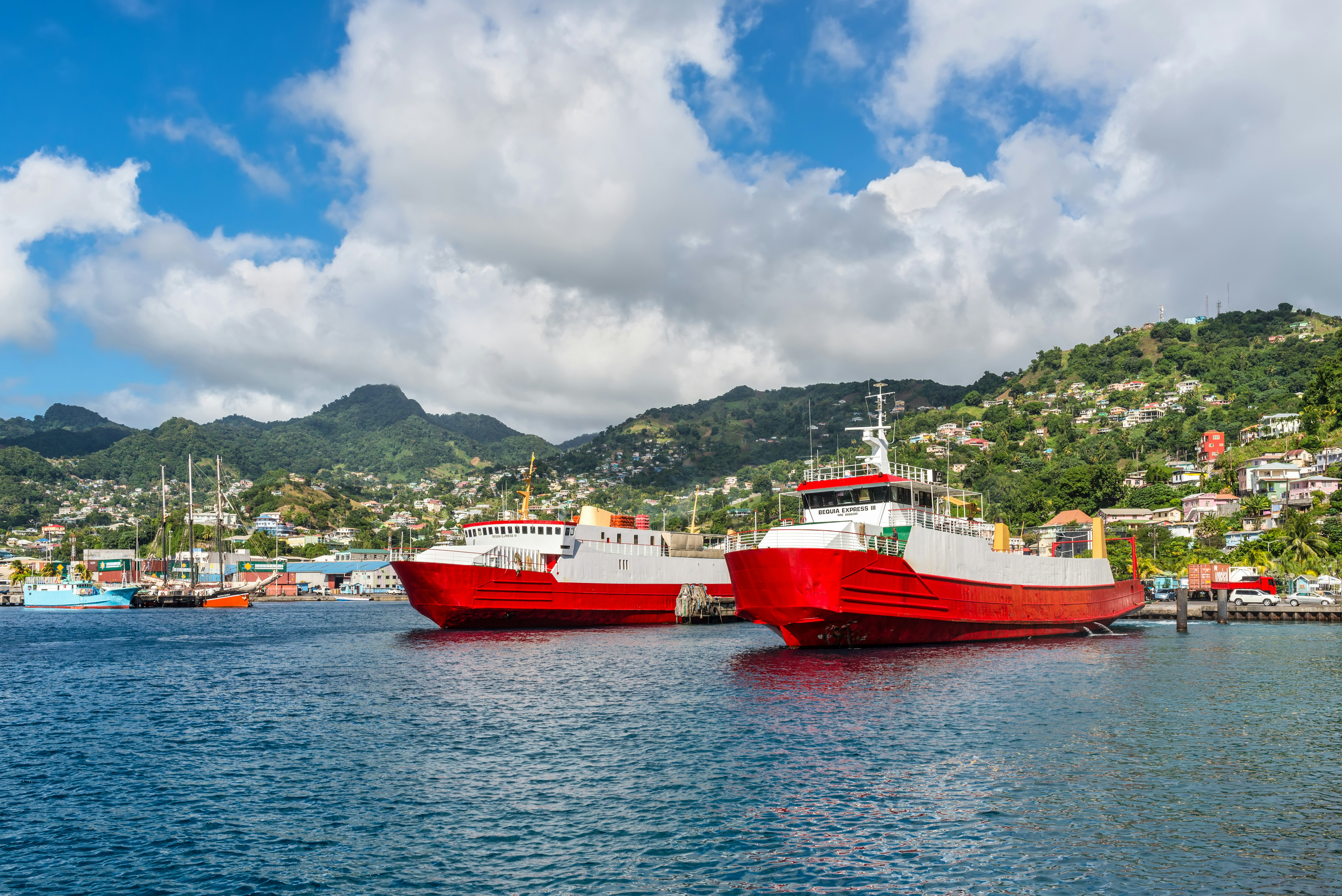 Bequia Express passenger ships docked in Kingstown Harbor, Saint Vincent and the Grenadines