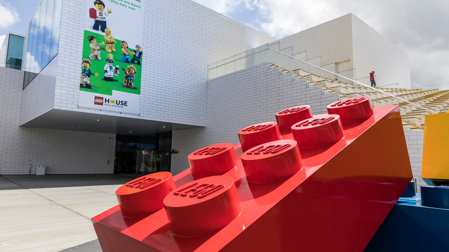 Billund, Denmark. May 23, 2020. The Lego House attracts fans from all over the world. Designed by Bjarke Ingels Group the house is one of the main family attractions in Southern Denmark. License Type: media Download Time: 2023-08-01T15:17:30.000Z User: FergalCo Is Editorial: Yes purchase_order: