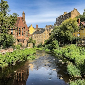 Water of Leith flowing through Dean Village, a picturesque historic district in Edinburgh Scotland License Type: media Download Time: 2022-08-03T14:51:53.000Z User: gwencotter Is Editorial: No purchase_order: