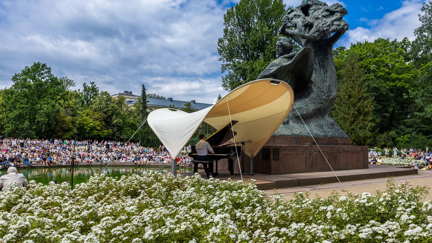 Chopin performance in Royal Łazienki Park, in Warsaw, Poland