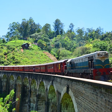 The train trip from Ella to Kandy, in Sri Lanka, is one of the most scenic and beautiful journeys in the world. The Nine Arches Bridge best examples of colonial-era railway construction in sri lanka., License Type: media, Download Time: 2024-07-04T06:34:22.000Z, User: mvm_lonelyplanet, Editorial: false, purchase_order: 56530, job: Global Publishing-WIP, client: The World 3, other: Virginia Moreno