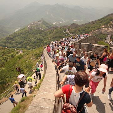 Beijing, China - June 17, 2017: Great Wall at Badaling. People are climbing the Great Wall. Located in Beijing, China., License Type: media, Download Time: 2025-03-10T19:53:47.000Z, User: dermothegarty77, Editorial: true, purchase_order: 56530 - Guidebooks, job: Global Publishing WIP, client: China 17 , other: Dermot Hegarty