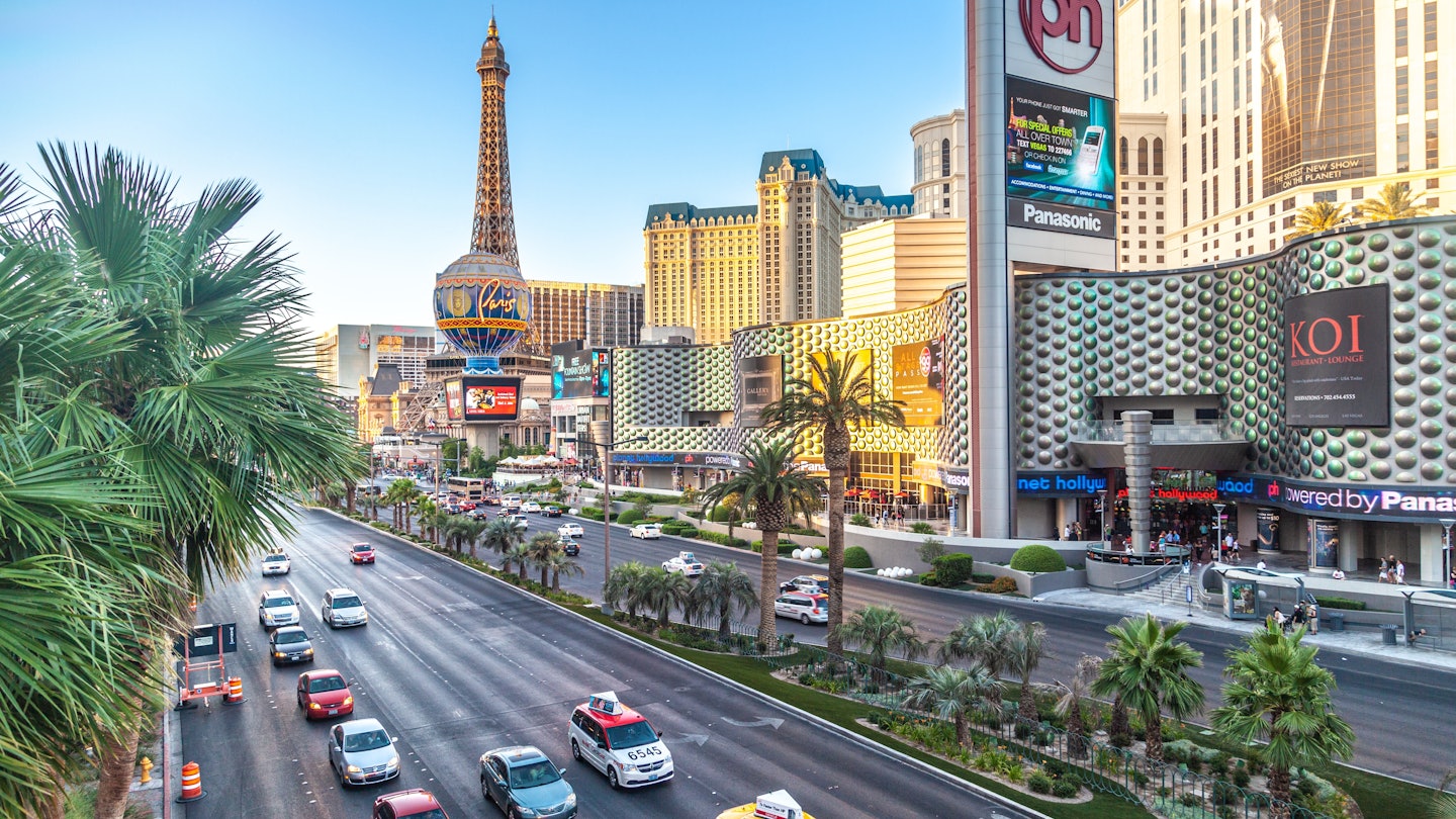 Las Vegas, USA - June 15, 2012: view to the Strip, the famous casino mile in Las Vegas, USA with afternoon traffic and illuminated casinos., License Type: media, Download Time: 2025-03-31T19:11:37.000Z, User: Ppeterson948, Editorial: true, purchase_order: 65050 - Digital Destinations and Articles, job: Global Publishing WIP, client: Global Publishing WIP, other: Pia Peterson Haggarty // SS Comp Ingestion