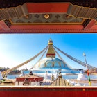 Kathmandu, Nepal - October 26, 2023 : Famous ancient The Boudhanath (also Bodhnath) Stupa, the largest Buddhist stupa in Kathmandu, Nepal.  UNESCO World Heritage site. , License Type: media, Download Time: 2025-02-27T15:59:39.000Z, User: rhylton_redventures, Editorial: true, purchase_order: 56530 - Guidebooks, job: Lonely Planet WIP, client: Lonely Planet WIP, other: Rhianydd Hylton