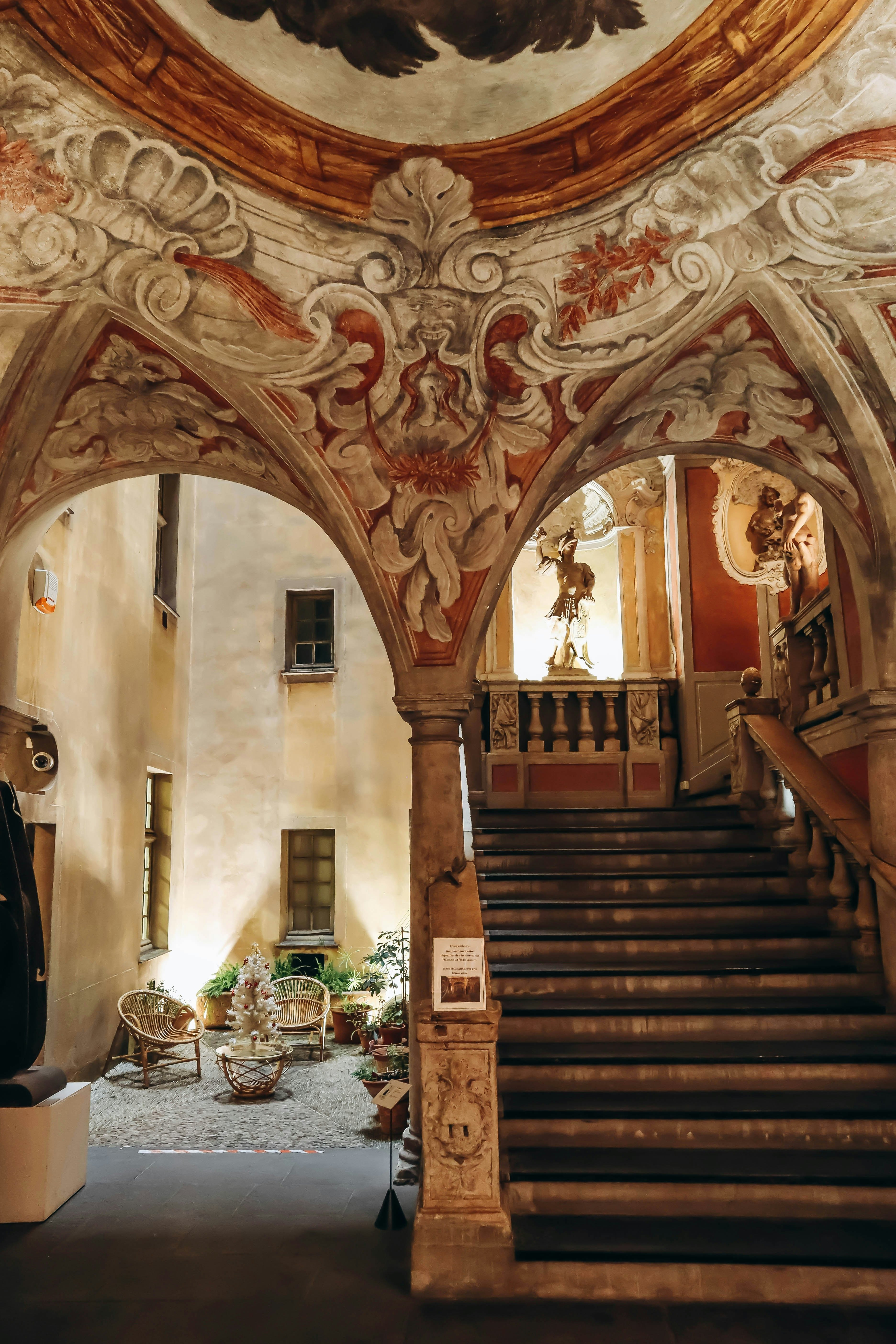 Interiors of Lascaris Palace, the most remarkable civilian baroque monument in Nice, France