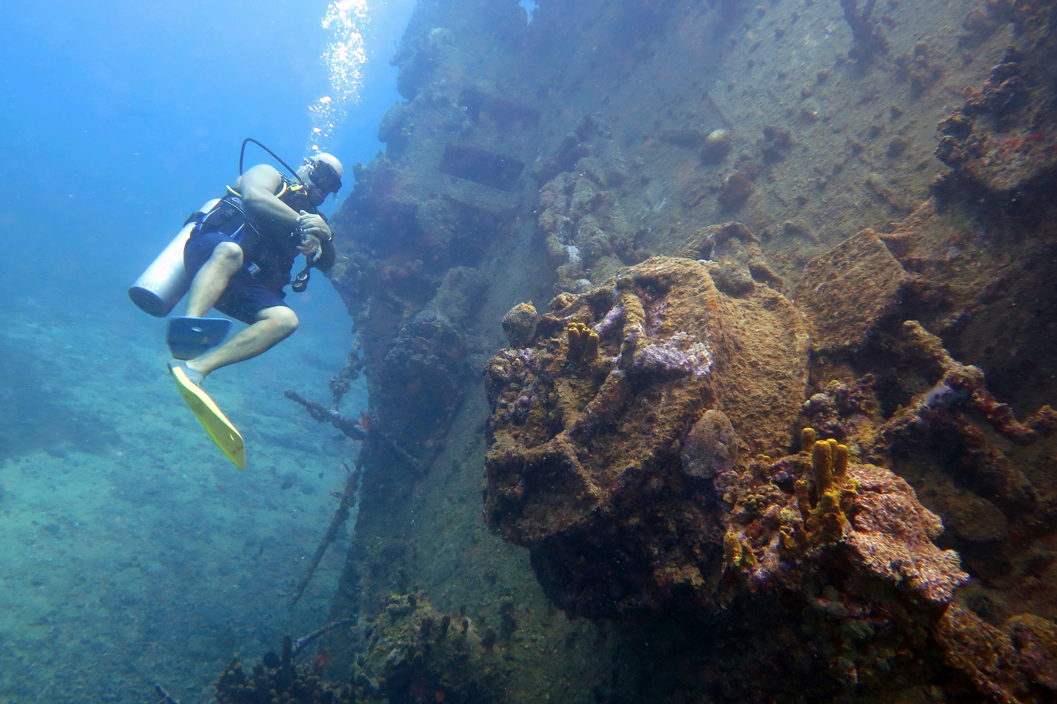 Seascape on the Antilla Wreck off Aruba.