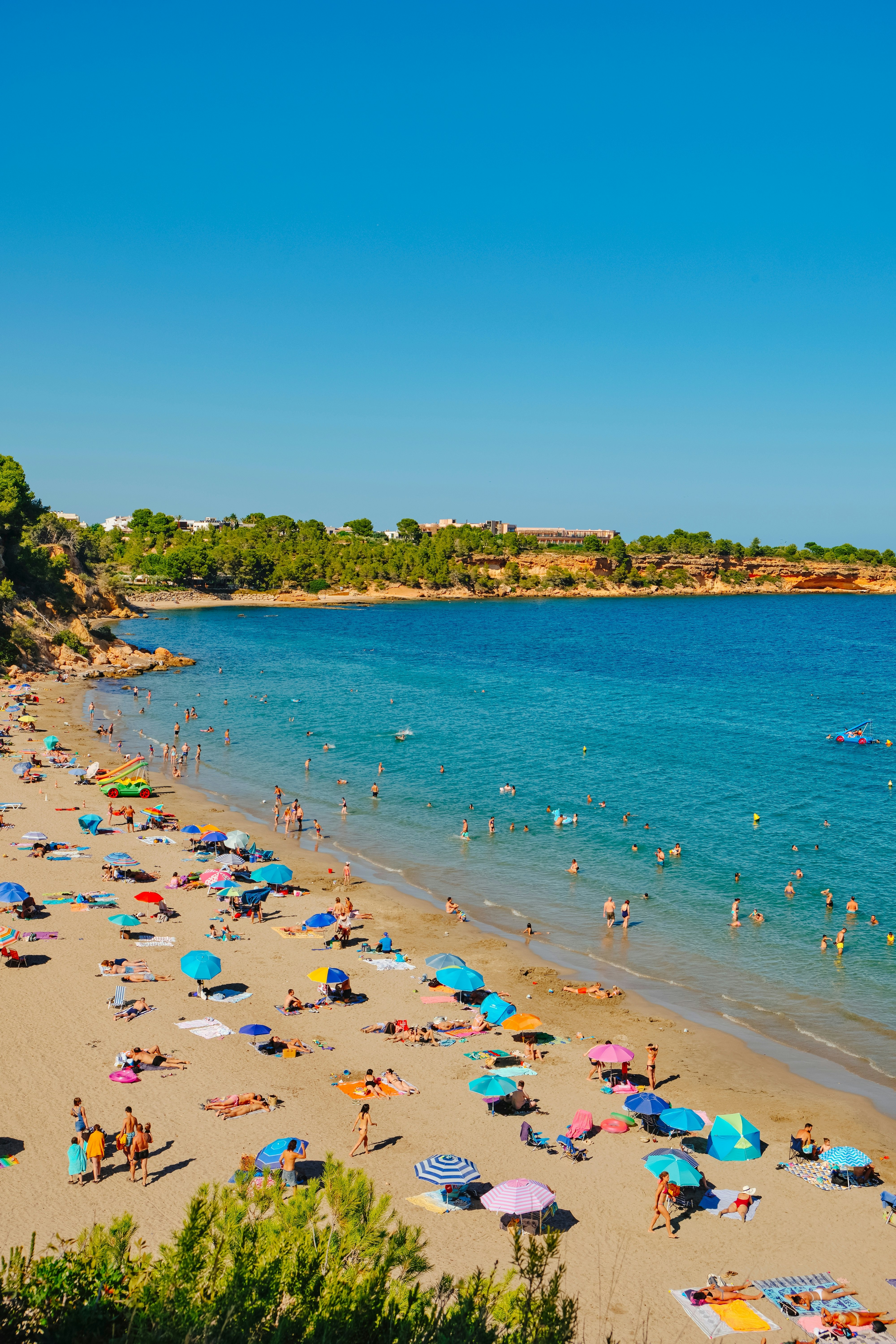 Detail of Cap Roig beach in La Ampolla, Catalonia, Spain