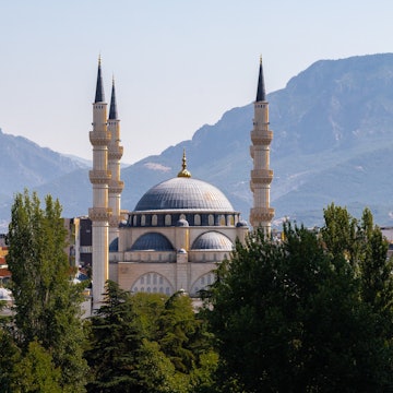 Tirana, Albania 07-16-2024 The Great Mosque of Tirana or Namazgah Mosque is currently being built in and it once completed, it will be the largest mosque in the Balkans., License Type: media, Download Time: 2025-02-19T20:28:10.000Z, User: rhylton_redventures, Editorial: true, purchase_order: 56530 - Guidebooks, job: Lonely Planet WIP, client: Lonely Planet WIP, other: Rhianydd Hylton