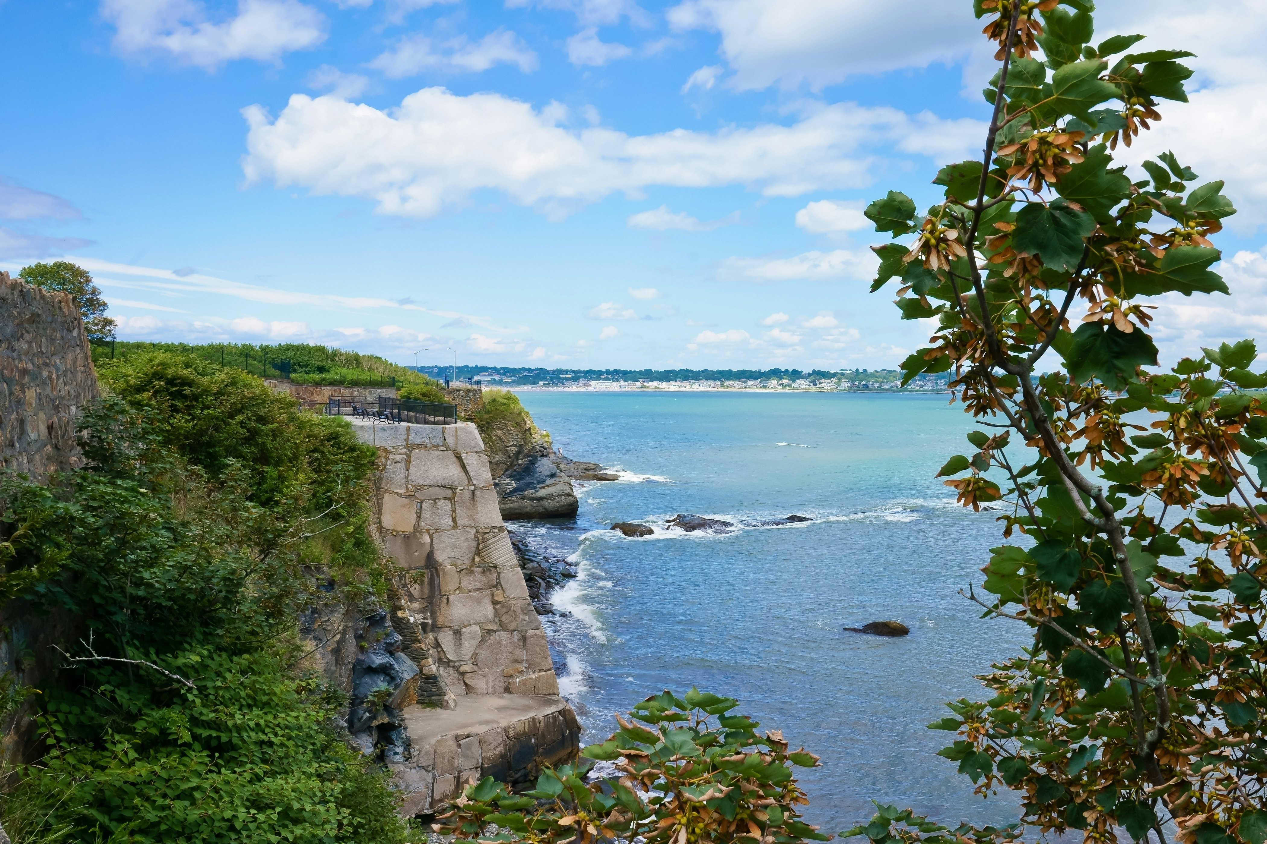 Lookout terrace at Cliff walk trail Newport Rhode Island