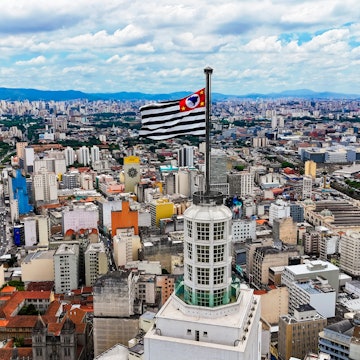 Aerial view of the Santander Lighthouse in São Paulo, Brazil, captured on December 10, 2024, showcasing the financial district and iconic architecture of the city, License Type: media, Download Time: 2025-08-26T14:09:00.000Z, User: clairenaylor, Editorial: true, purchase_order: 65050 - Digital Destinations and Articles, job: Online editorial, client: Sao Paulo best things to do, other: Claire Naylor