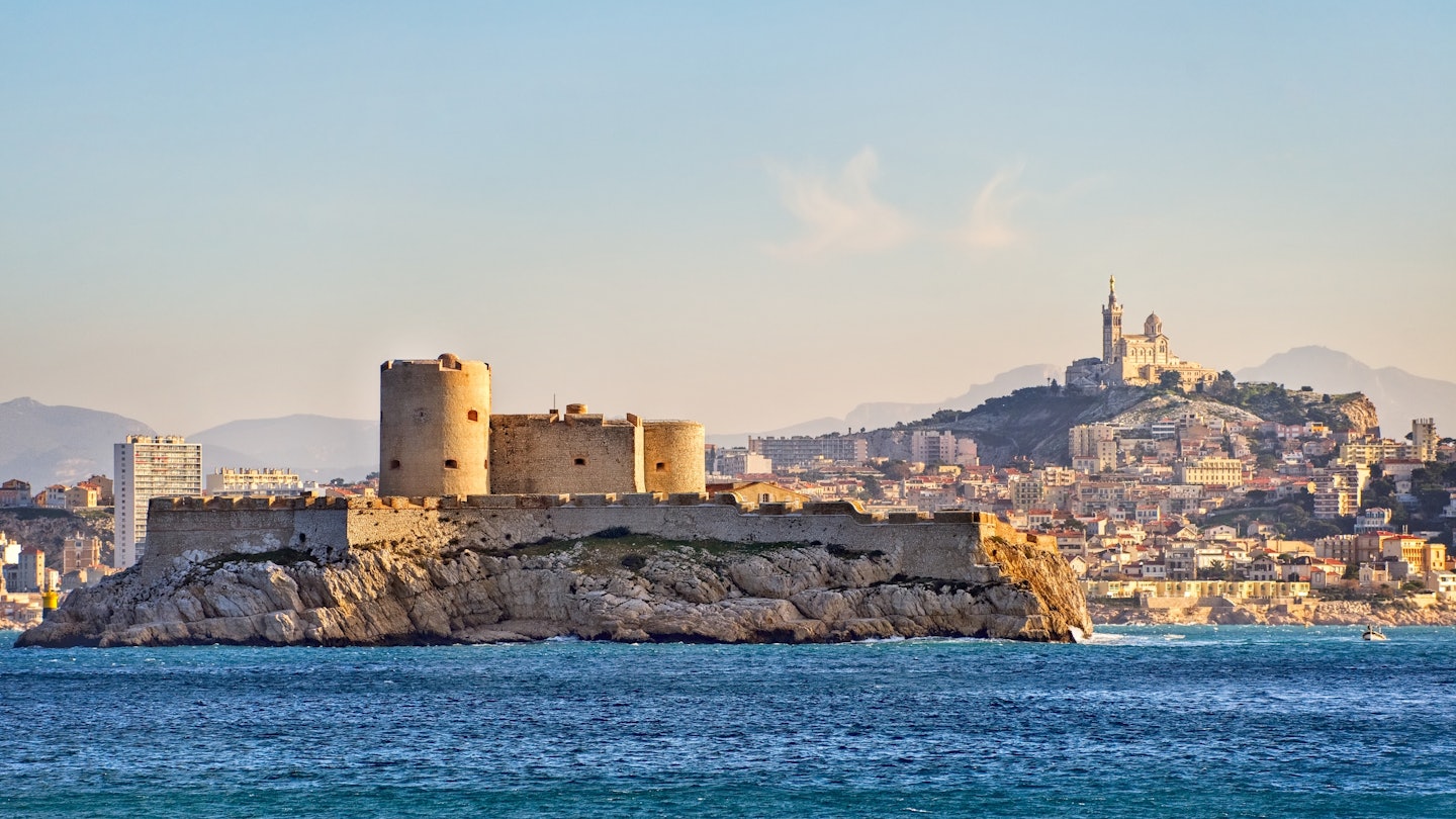 Chateau d'If, famous prison mentioned in Dumas Monte Cristo novel, in Marseilles, France, License Type: media, Download Time: 2025-08-25T15:36:21.000Z, User: aniabartoszek, Editorial: false, purchase_order: 56530 - Guidebooks, job: Global Publishing-WIP, client: Provence & the Cote d'Azur 12, other: Ania Lenihan