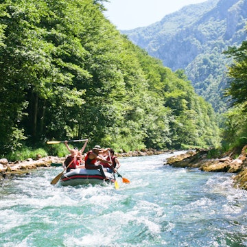 NERETVA, BOSNIA-JULY 25: Unidentified team at practice session at the first day of training at Rafting Championship in the canyon of River Neretva on July 25, 2009 in Neretva, Bosnia and Herzegovina., License Type: media, Download Time: 2025-08-28T15:25:06.000Z, User: clairenaylor, Editorial: true, purchase_order: 65050 - Digital Destinations and Articles, job: Online editorial, client: Bosnia and Hercegovina best things to do, other: Claire Naylor