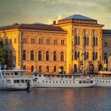 Nationalmuseum, or National Museum of Fine Arts, located on the peninsula Blasieholmen in central Stockholm, Sweden - View from Stockholms stromo with ferries parked in front at sunset in a summer day
1410060158
fine arts, blasieholmen, nationalmuseum, stockholms strom, stockholms strm, friedrich august stler, saltsjn
Nationalmuseum, or National Museum of Fine Arts, Peninsula Blasieholmen in central Stockholm, Sweden, at sunset