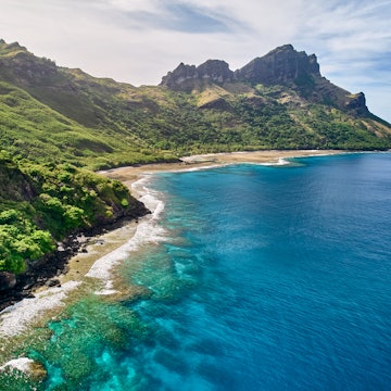 High view along the coastline of Waya Island in the Yasawa Islands, a volcanic archipeligo located northwest of the Fiji mainland, renowned for scuba diving and snorkelling
1829672148
High view along the coastline of Waya Island, Fiji