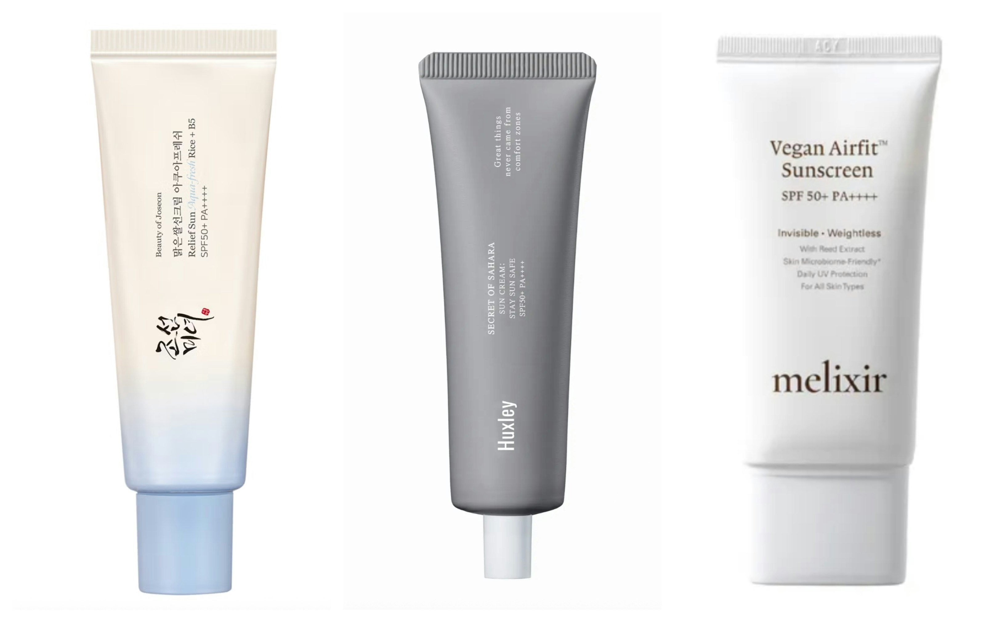 Korean sunscreen presented in a collage