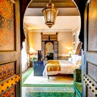 Marrakech, Morocco - April 6, 2019: Interior of a suite at La Mamounia resort in Marrakech Morocco., License Type: media, Download Time: 2025-06-17T17:57:34.000Z, User: mvm_lonelyplanet, Editorial: true, purchase_order: 56530 - Guidebooks, job: Experience Morocco 1, client: Global Publishing-WIP, other: Virginia Moreno