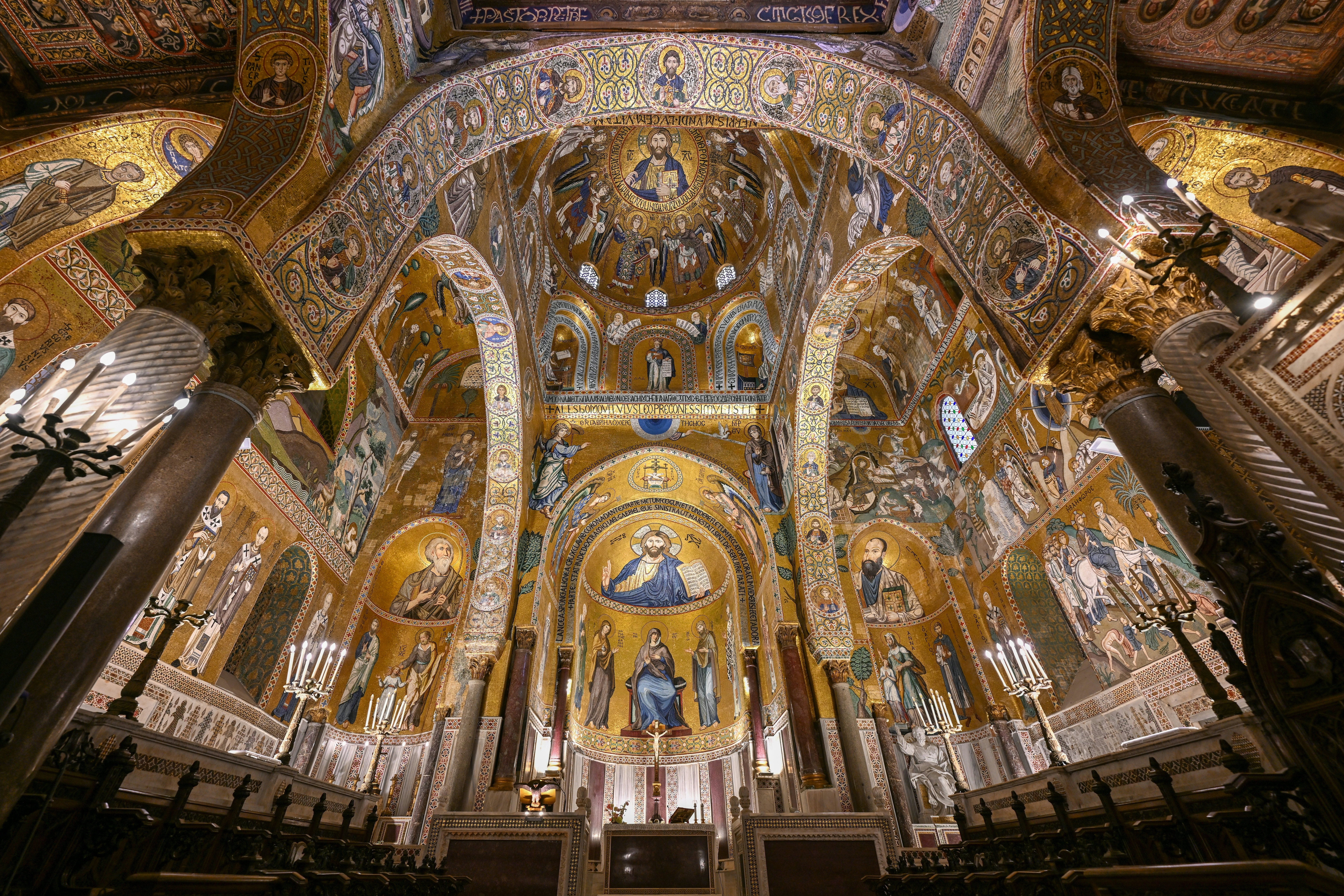 The mosaic-filled interior of a Byzantine-era palace.