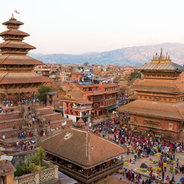 Bhaktapur Durbar Square, Bhaktapur, Nepal - October 24, 2014: View of Bhaktapur Durbar Square from top of a building in the afternoon. , License Type: media, Download Time: 2025-05-28T09:53:02.000Z, User: lonelyplanetmedia, Editorial: true, purchase_order: 65050 - Digital Destinations and Articles, job: Global Publishing WIP, client: Global Publishing WIP, other: Peterson Haggarty // SS Comp Ingestion