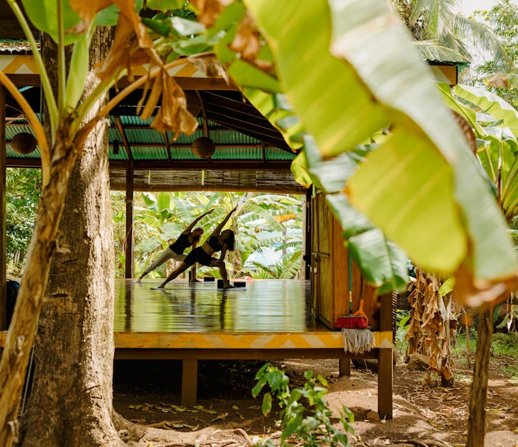 Yoga and breath work at Yemaya Reefs boutique hotel. Little Corn Island, Nicaragua. May 2025.