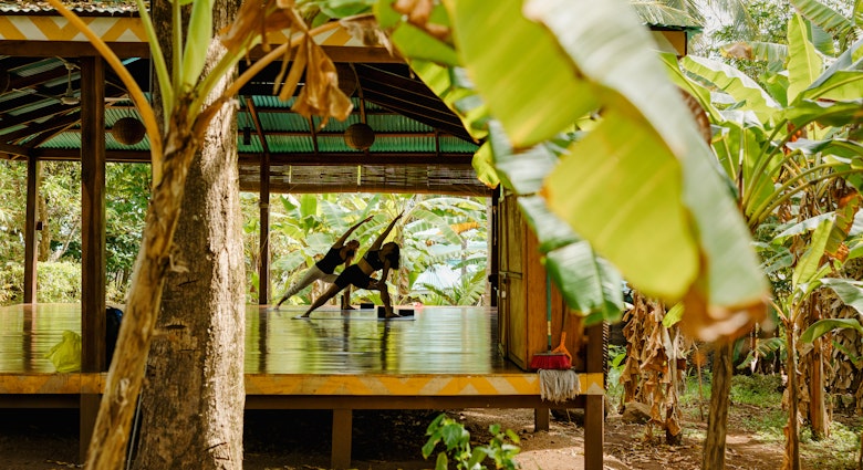 Yoga and breath work at Yemaya Reefs boutique hotel. Little Corn Island, Nicaragua. May 2025.