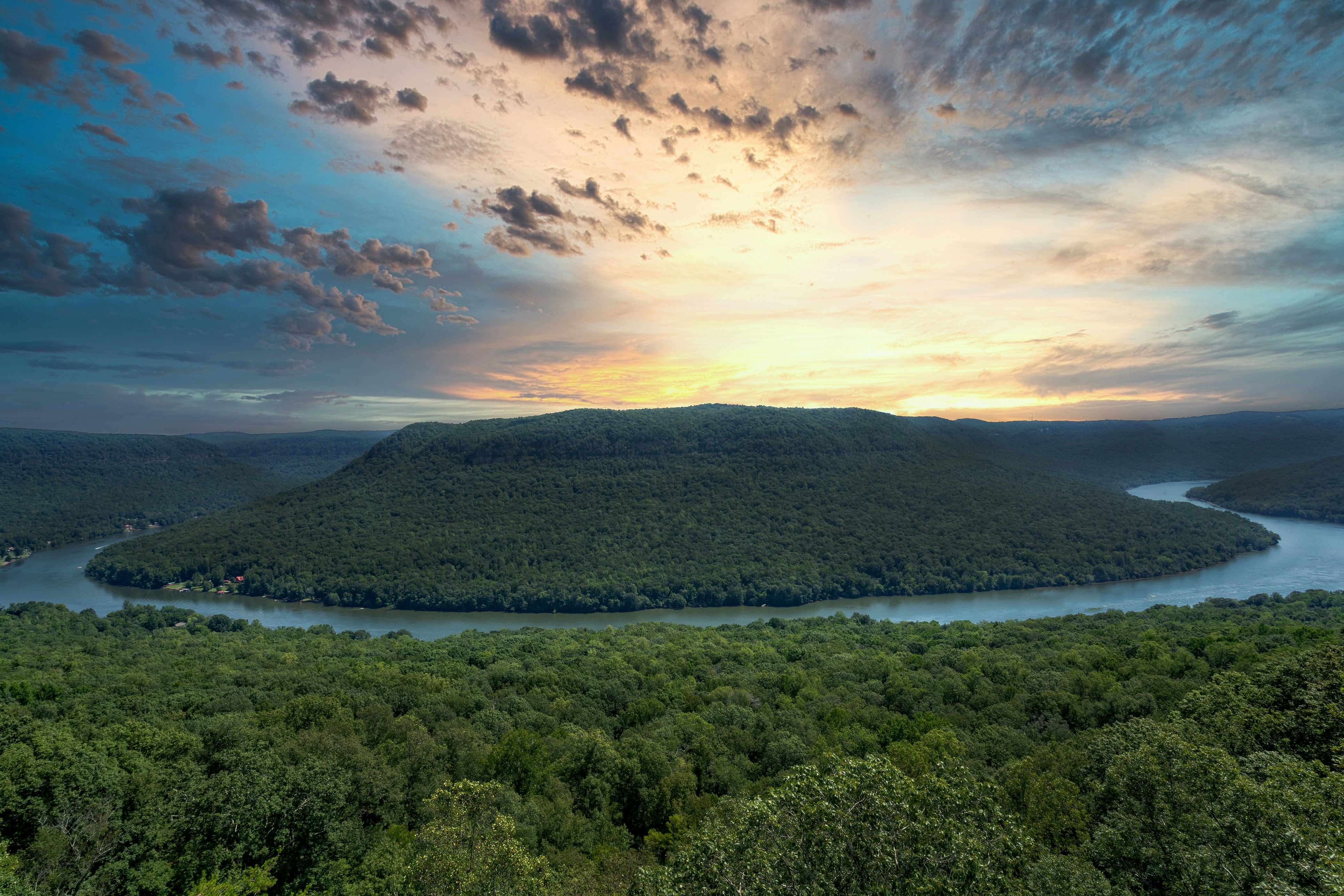 Sunrise At Snoopers Rock Overlook Near Chattanooga And Dunlap Tennessee