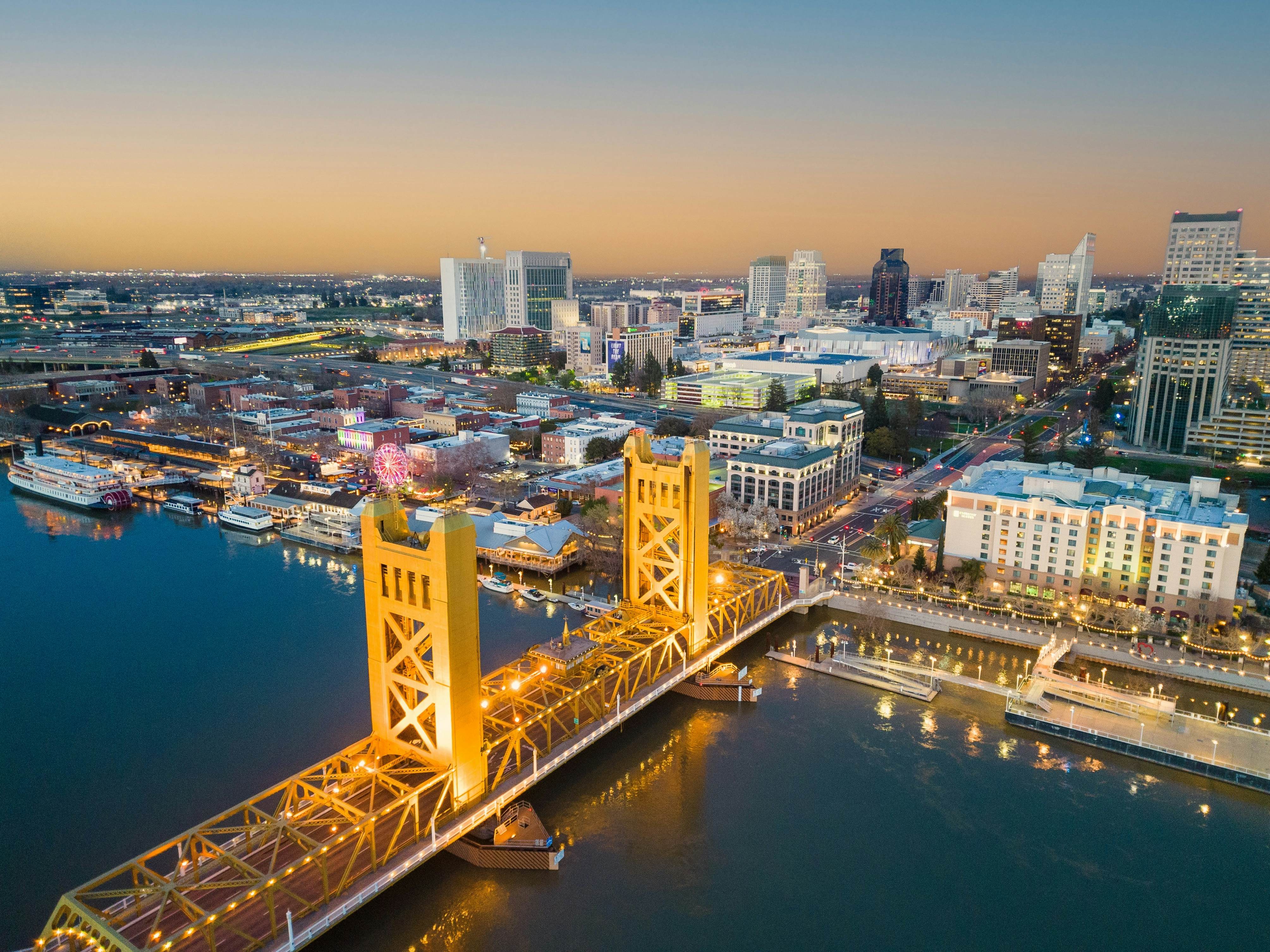 Downtown Sacramento and tower Bridge , License Type: media, Download Time: 2025-08-04T20:16:35.000Z, User: meg3348277, Editorial: false, purchase_order: 56530 - Guidebooks, job: Global Publishing-WIP, client: Lonely Planet 'California 11, other: Megan Cassidy