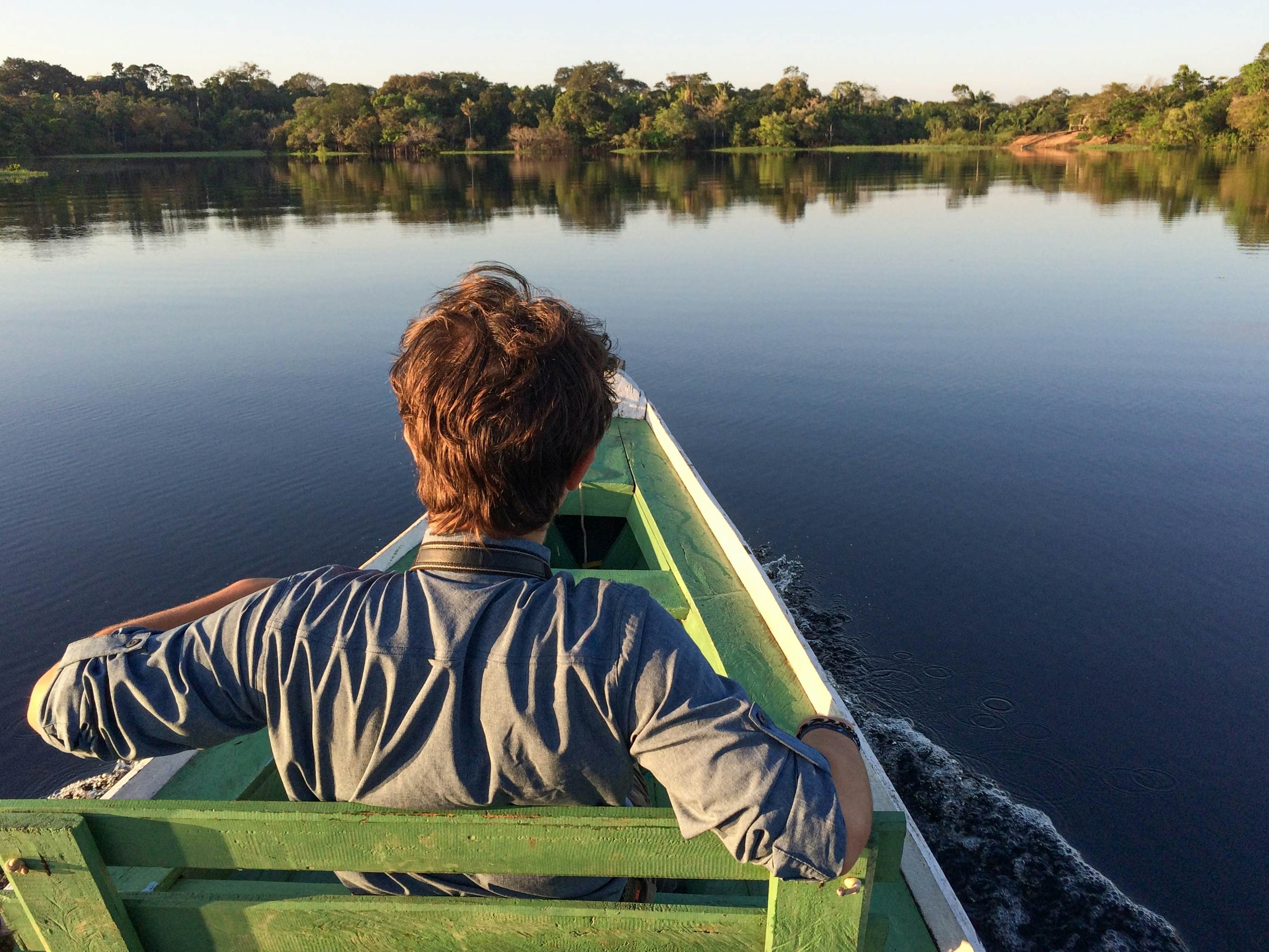 AMAZON RIVER, BRAZIL:  quiet water mirroring late afternoon sunlight at golden hour, river boat trip, 'Lago Juma', 'Parana do Mamori', about 100 km south of Manaus, Amazonas state, License Type: media, Download Time: 2025-05-28T09:53:18.000Z, User: lonelyplanetmedia, Editorial: false, purchase_order: 65050 - Digital Destinations and Articles, job: Global Publishing WIP, client: Global Publishing WIP, other: Peterson Haggarty // SS Comp Ingestion