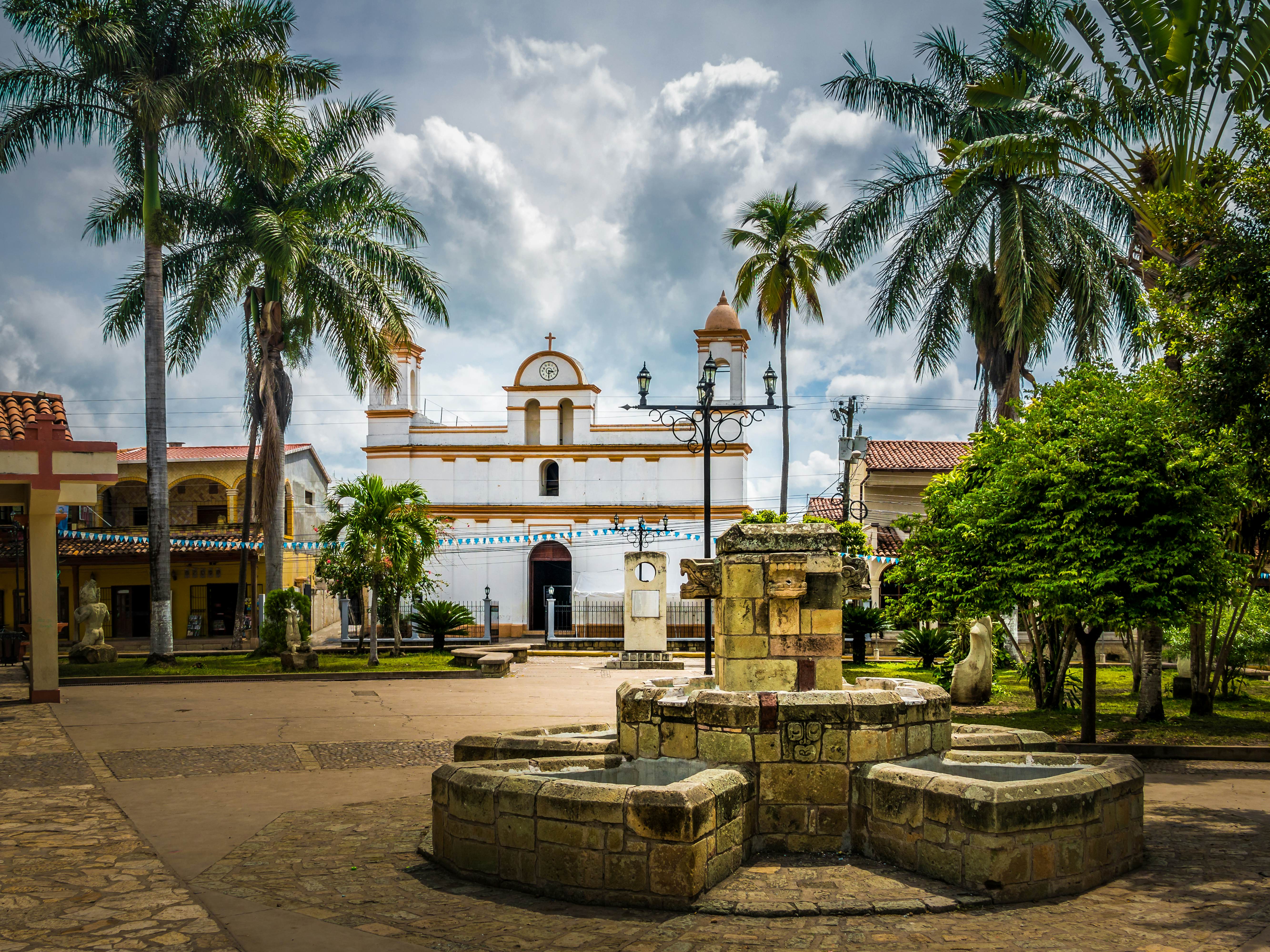 Main square of Copan Ruinas City, Honduras; Shutterstock ID 486204751; purchase_order:65050 - Digital Destinations and Articles; job:Online Editorial; client: A guide to the ruins of Copán in Honduras; other:Joe Bindloss
486204751