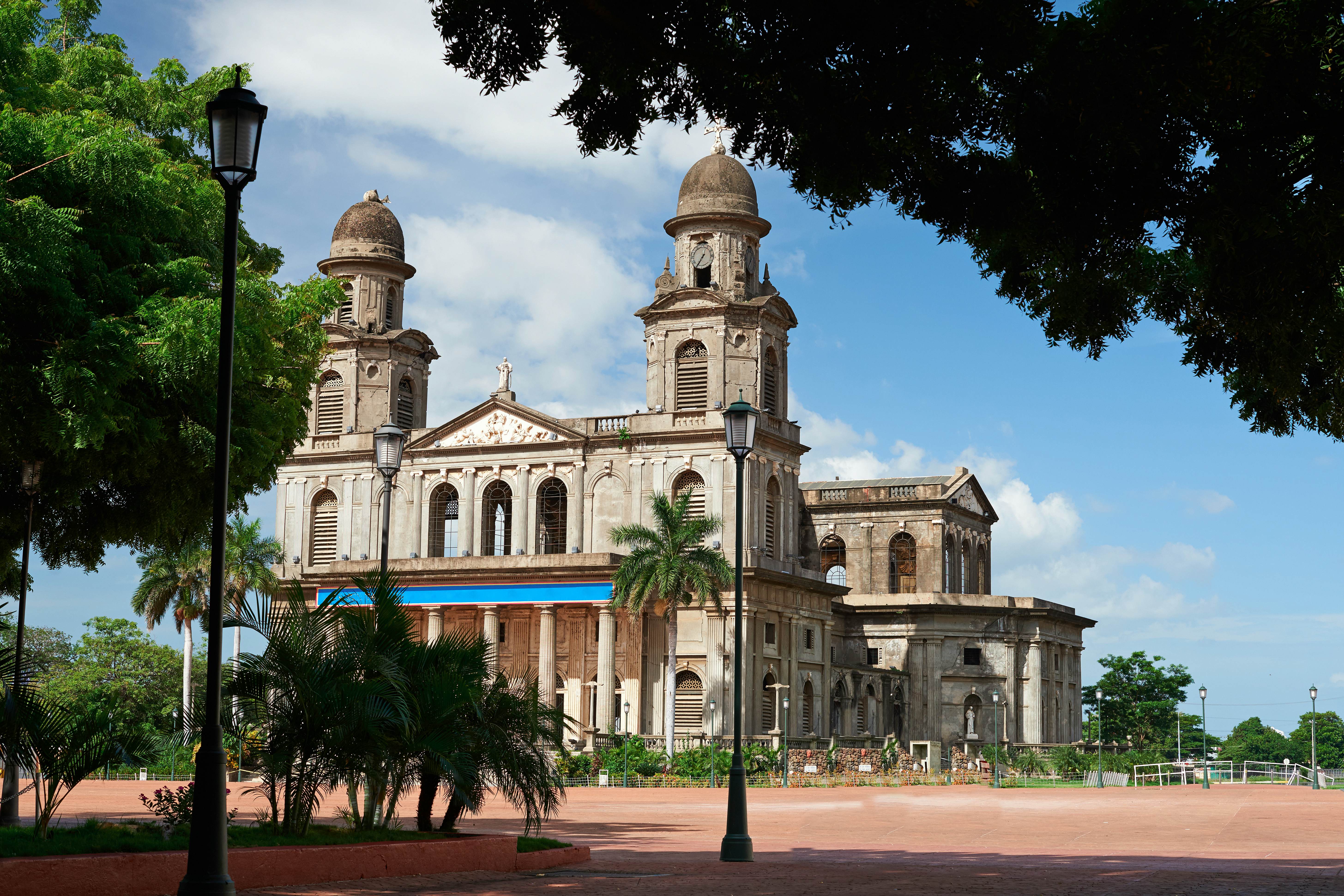 Central square in Managua on sunny day light. Travel destination in Nicaragua, License Type: media, Download Time: 2025-05-17T15:51:18.000Z, User: nic.dhoedt_lonelyplanet, Editorial: false, purchase_order: 56530 - Guidebooks, job: Global Publishing WIP, client: Lonely Planet Central America 11, other: Nicolas D'Hoedt