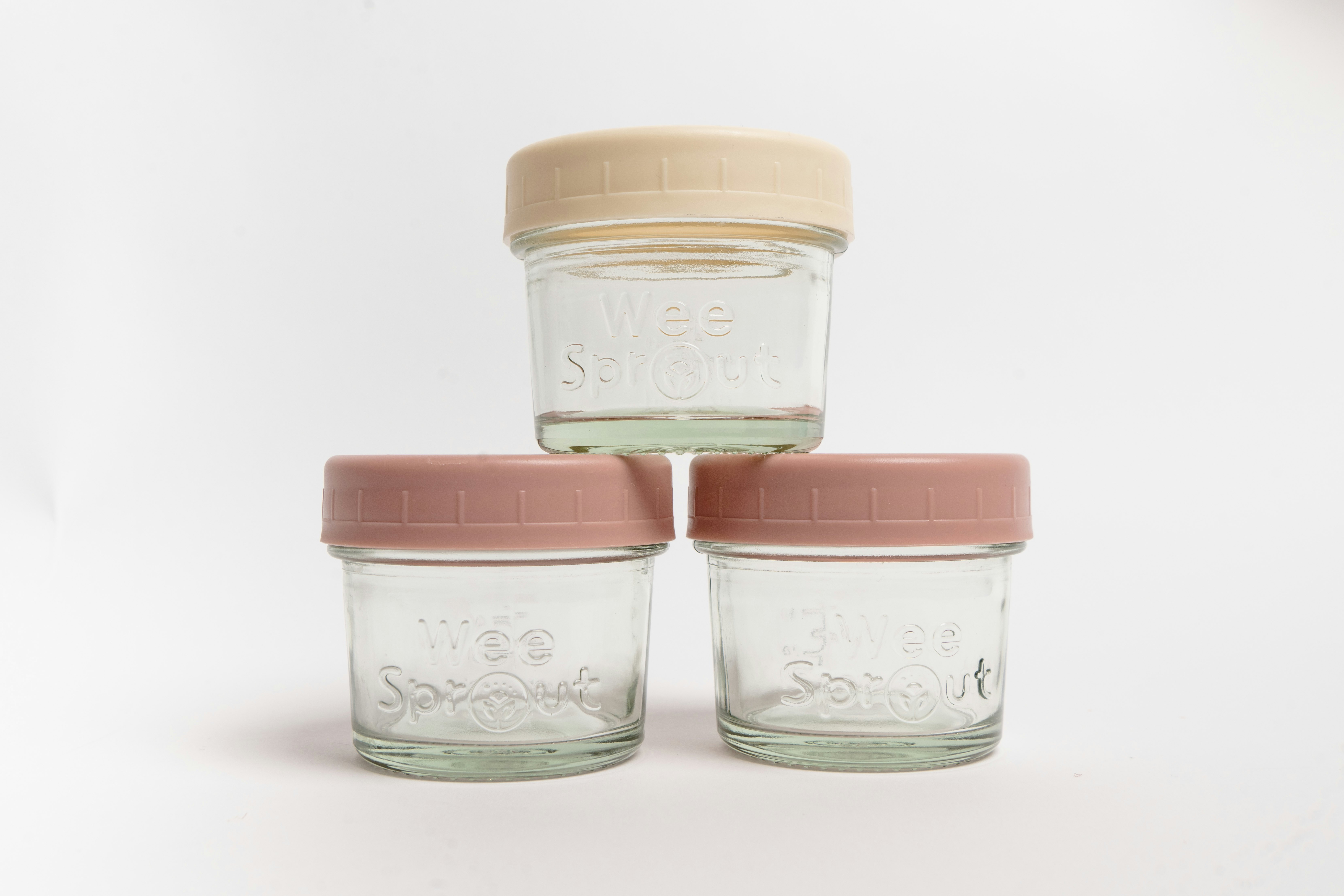 Group of three food storage containers.