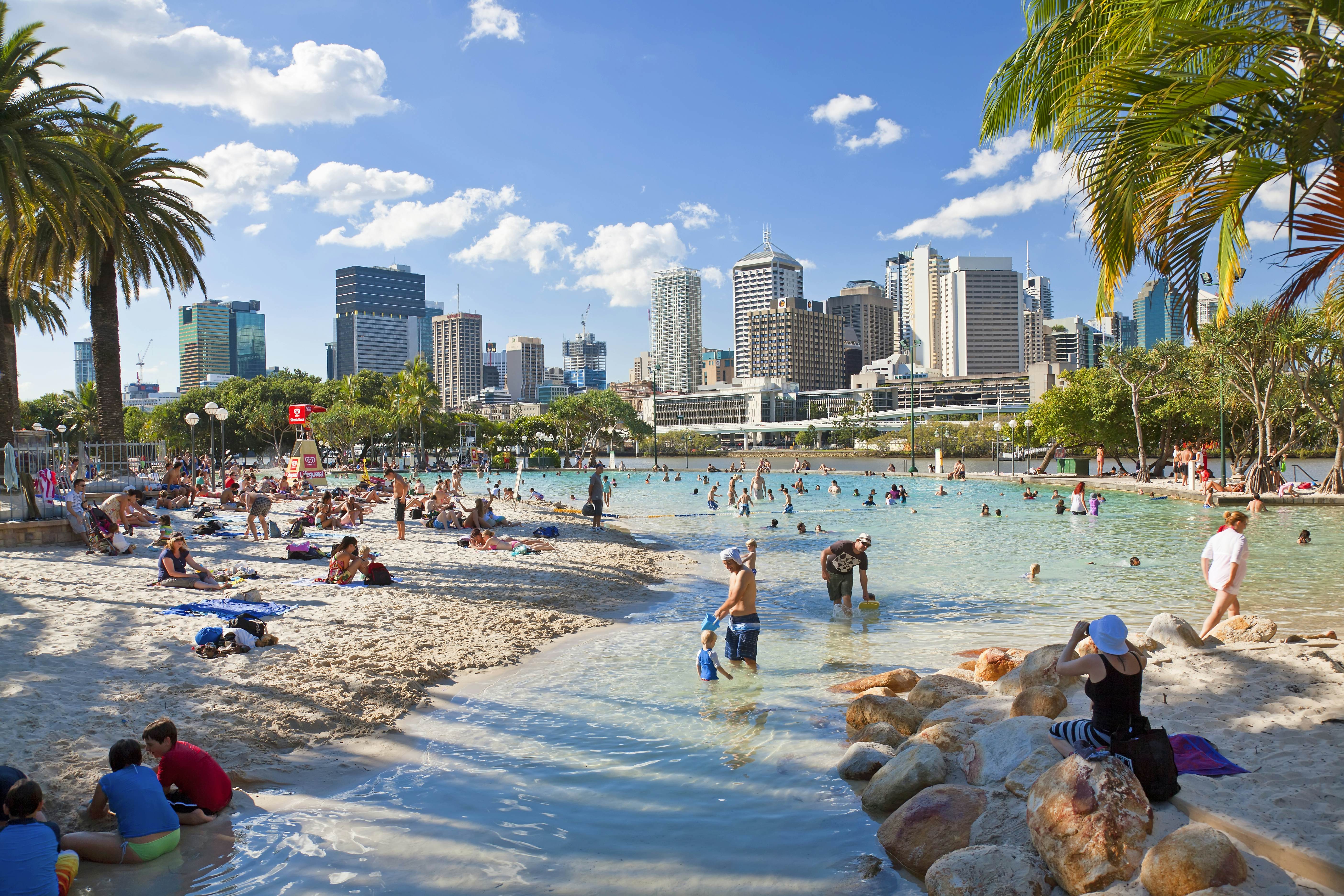 Beach at Southbank, central Brisbane, Queensland, Australia