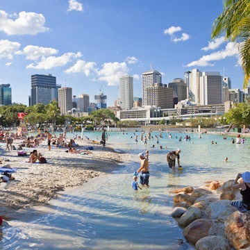 Beach at Southbank, central Brisbane, Queensland, Australia