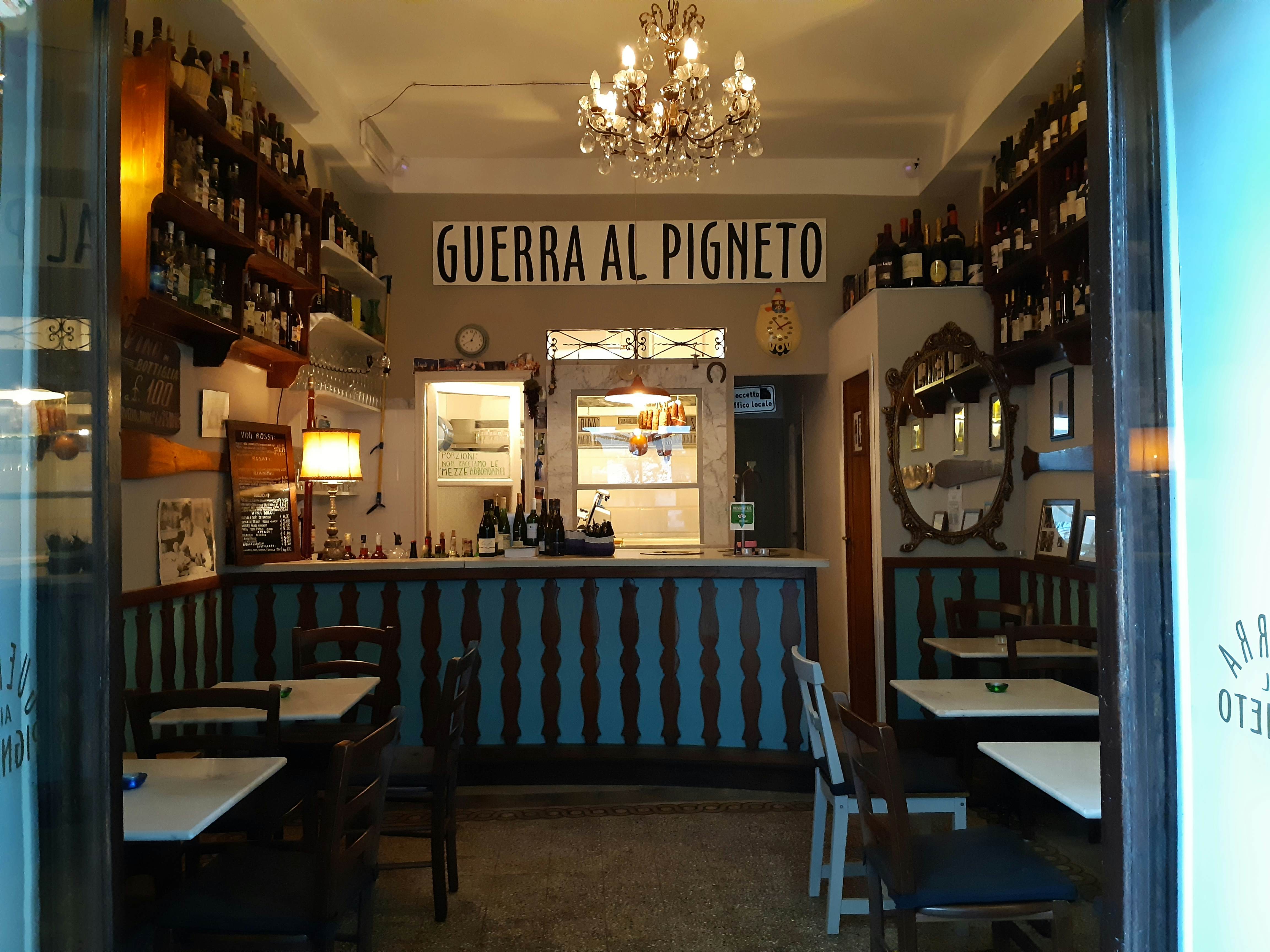 Interior of a wine bar