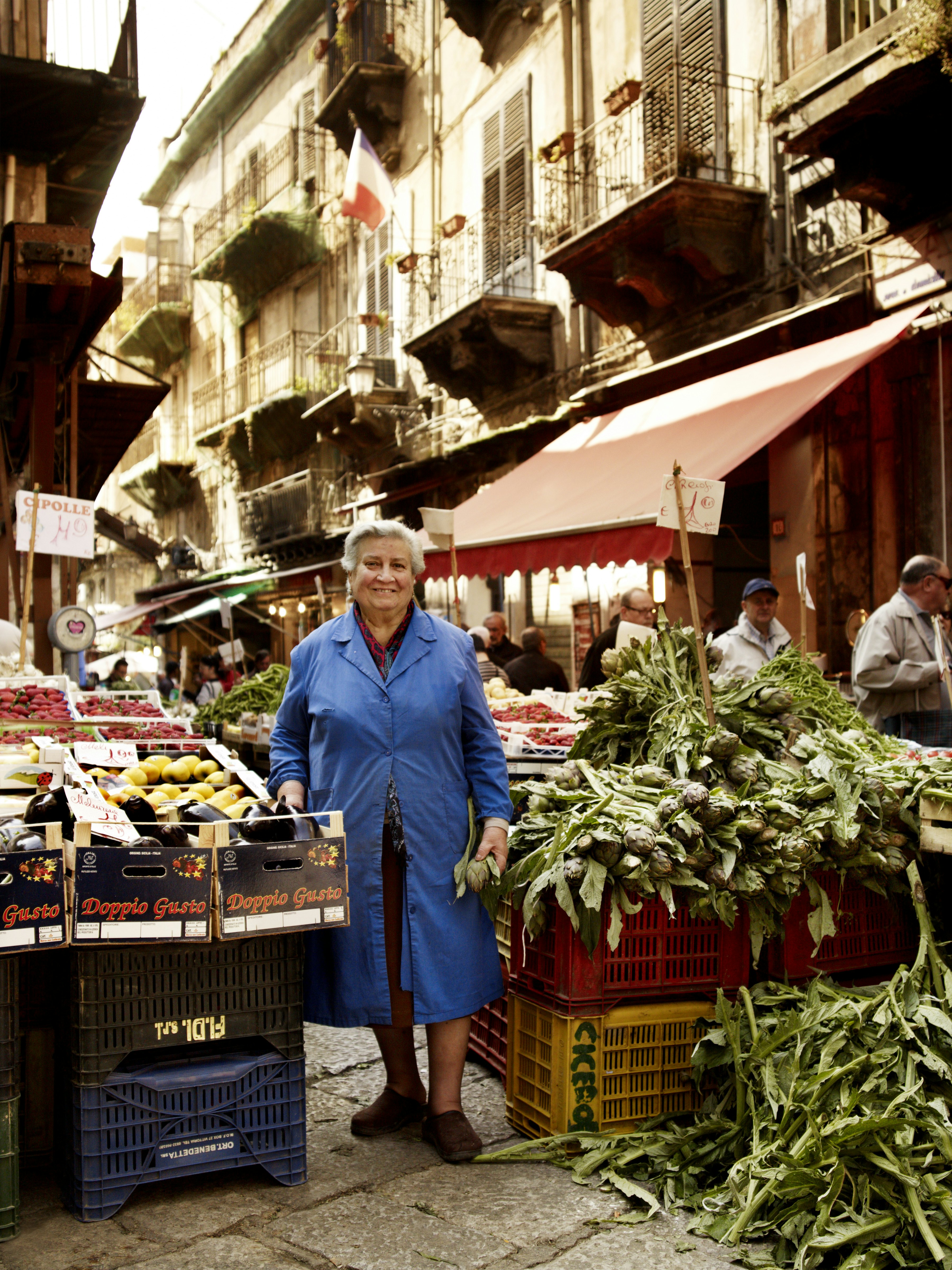 Stallholder at Mercato della Vucciria.