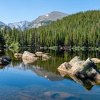 Bear Lake - A sunny summer morning view of a rocky section of Bear Lake, Rocky Mountain National Park, Colorado, USA., License Type: media, Download Time: 2025-09-16T11:45:14.000Z, User: comptonsheldon109, Editorial: false, purchase_order: 56530 - Guidebooks, job: Global Publishing WIP, client: American Rockies 4, other: Compton Sheldon