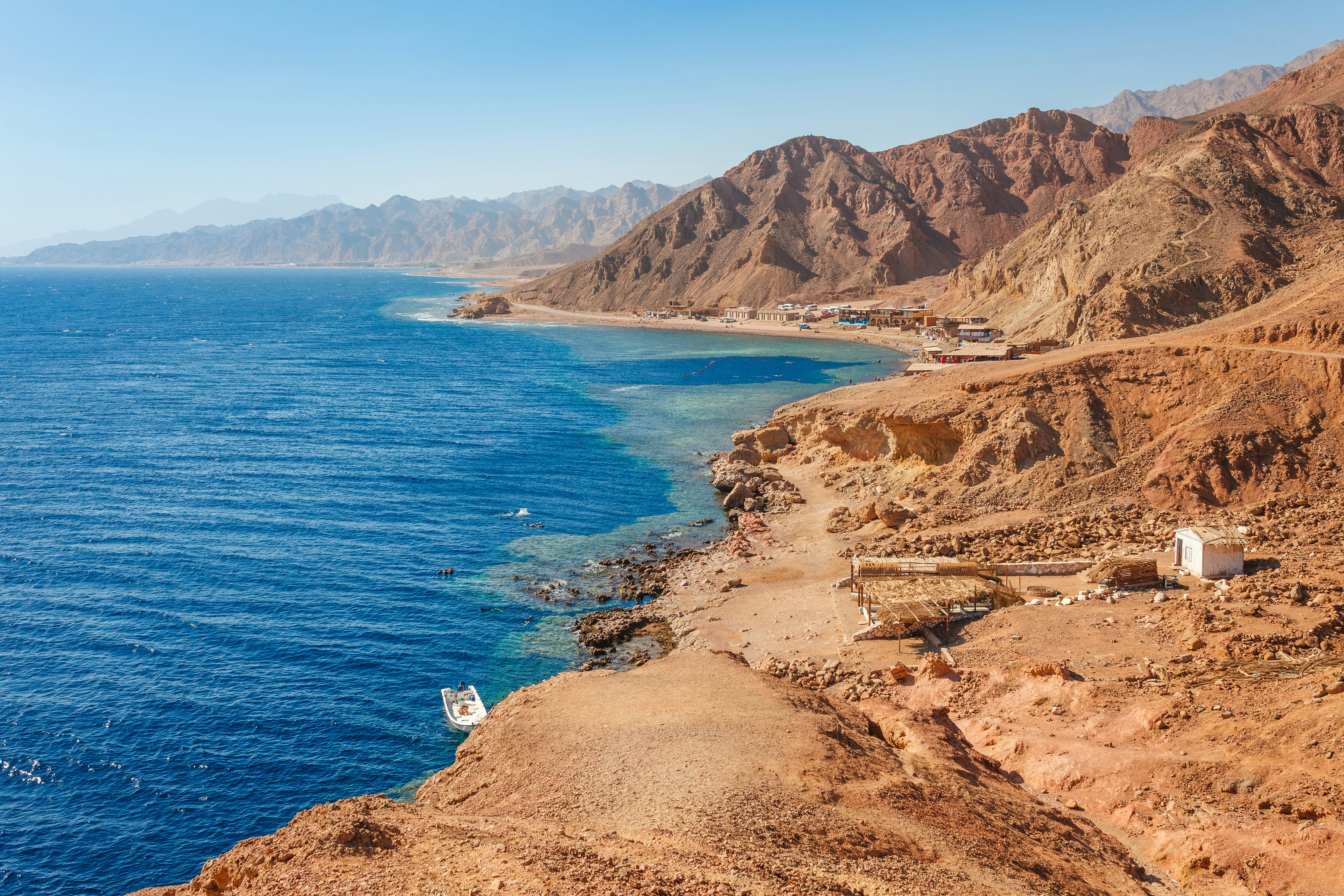 Coastal scenery around the Blue Hole near Dahab in the Sinai, Egypt.