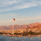 Aqaba, Jordan - November 6, 2017: Flag of Jordan waving over the city on the Sunset. Arab Flag of Revolt-Sixth Tallest Flagpole in the World., License Type: media_digital, Download Time: 2024-07-29T17:11:12.000Z, User: nic.dhoedt_lonelyplanet, Editorial: true, purchase_order: 56530, job: Global Publishing WIP, client: Lonely Planet Middle East 10, other: Nicolas D'Hoedt
DIGITAL ONLY LICENSE