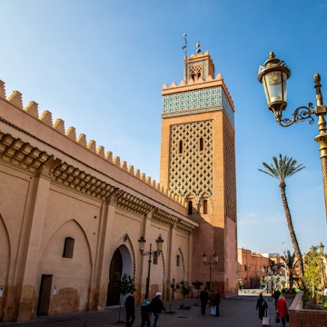 MARRAKECH, MOROCCO, JAN 15, 2019: view of Moulay El Yazid Mosque, Marrakesh, Morocco, License Type: media, Download Time: 2025-06-26T12:28:05.000Z, User: hannahblackie10, Editorial: true, purchase_order: 56530 - Guidebooks, job: Global Publishing WIP, client: Morocco 15, other: Hannah Blackie