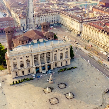 Turin, Italy. Flight over the city. Historical center, top view. Palazzo Madama, Aerial View , License Type: media, Download Time: 2024-11-16T13:47:46.000Z, User: nic.dhoedt_lonelyplanet, Editorial: false, purchase_order: 56530 - Guidebooks, job: Global Publishing Wip, client: Lonely Planet Italy 17, other: Nicolas D'Hoedt