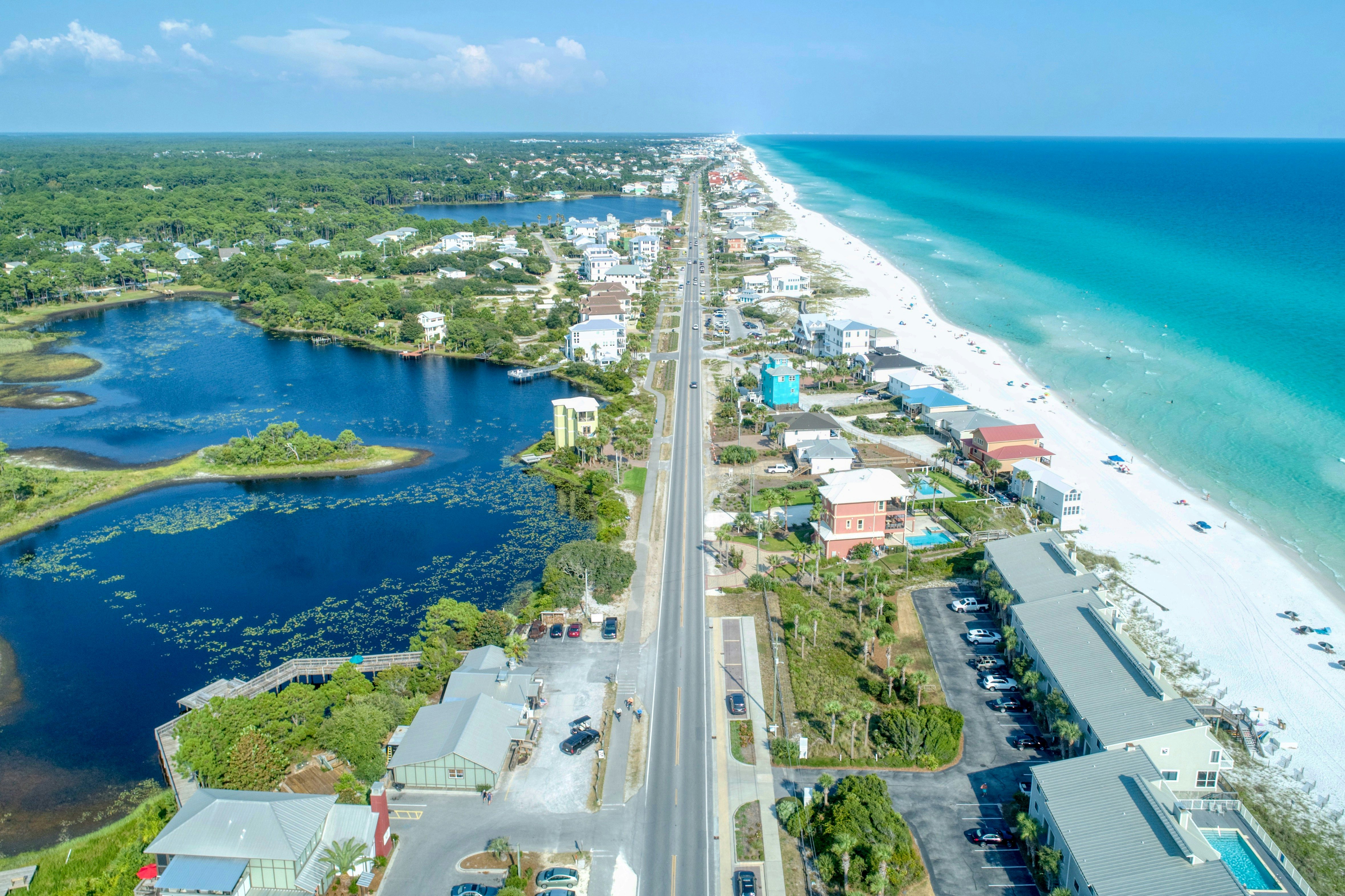 Aerial View of West End of Famous 30A.