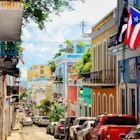 San Juan, Puerto Rico - November 11, 2021: Street View of San Juan, Puerto Rico's capital and largest city. Old San Juan features colorful Spanish colonial buildings. , License Type: media, Download Time: 2025-11-05T15:04:15.000Z, User: LP_KBaxter, Editorial: true, purchase_order: 65050 - Digital Destinations and Articles, job: lonely planet, client: How to get around in Puerto Rico, other: Kathleen Baxter