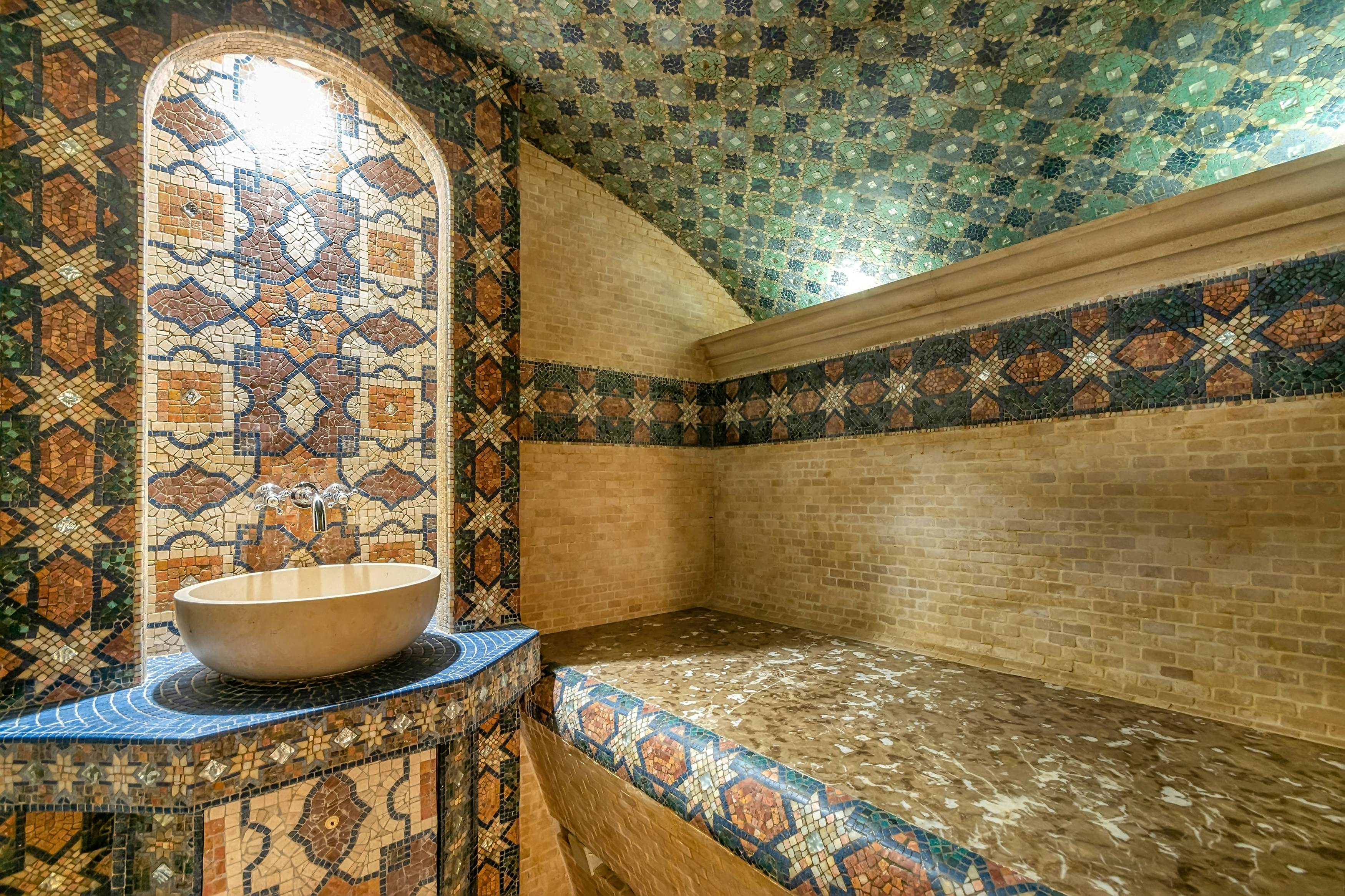 The design of the Turkish bath hamam in the traditional Oriental style. The room is decorated with a delightful mosaic ornament., License Type: media, Download Time: 2025-10-24T13:57:52.000Z, User: rhylton_redventures, Editorial: false, purchase_order: 65050 - Digital Destinations and Articles, job: Lonely Planet, client: Radisson articles , other: Rhianydd Hylton