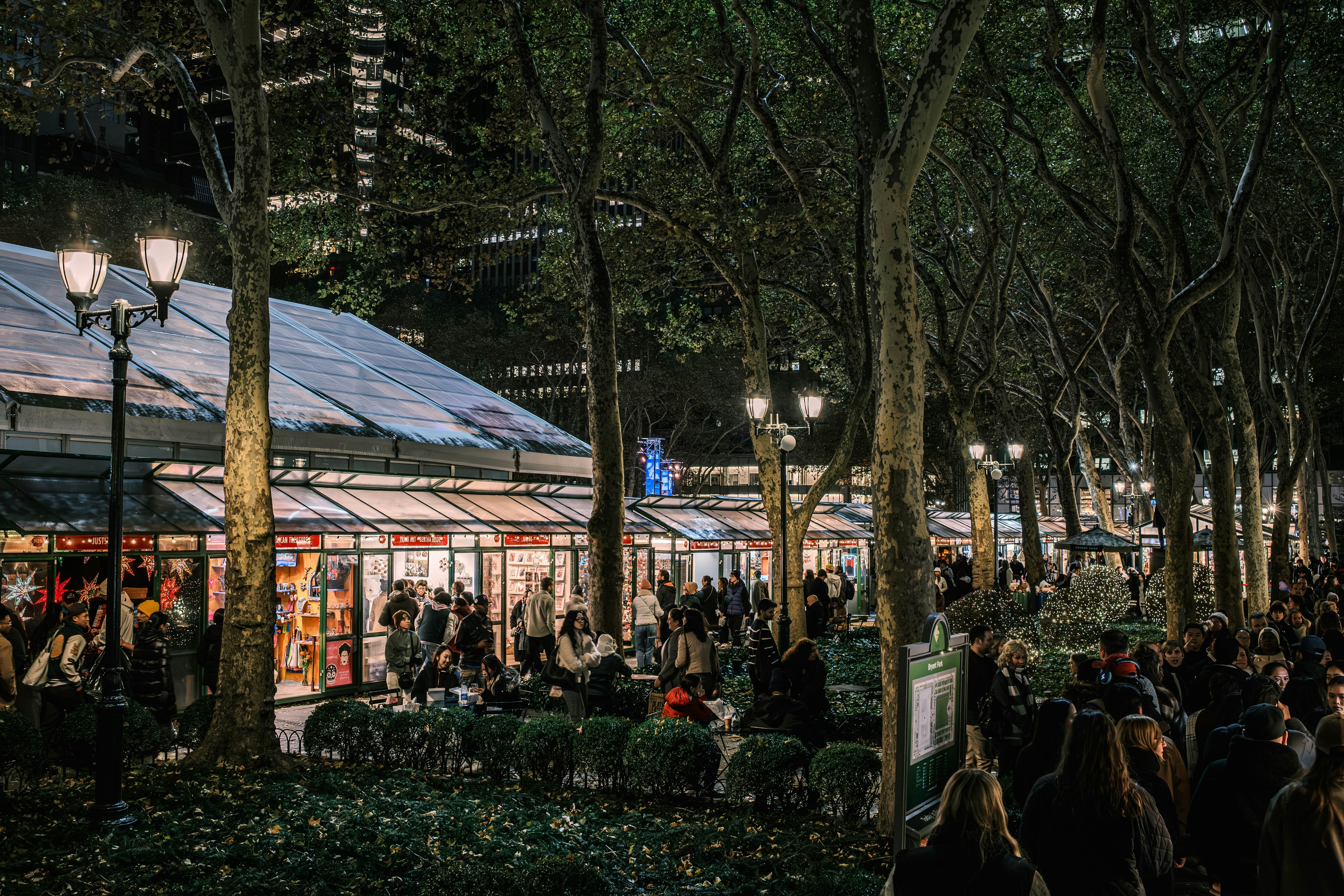 Stalls at Bryant Park's Winter Village