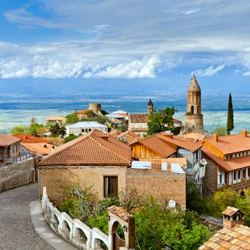 Sighnaghi (Signagi) is a georgian town in Georgia's easternmost region of Kakheti. Important center of Georgia's tourist industry. Sighnaghi is known as a 'Love City' in Georgia., License Type: media, Download Time: 2025-11-11T13:25:45.000Z, User: clairenaylor, Editorial: false, purchase_order: 65050 - Digital Destinations and Articles, job: Online editorial, client: Georgia best places, other: Claire Naylor