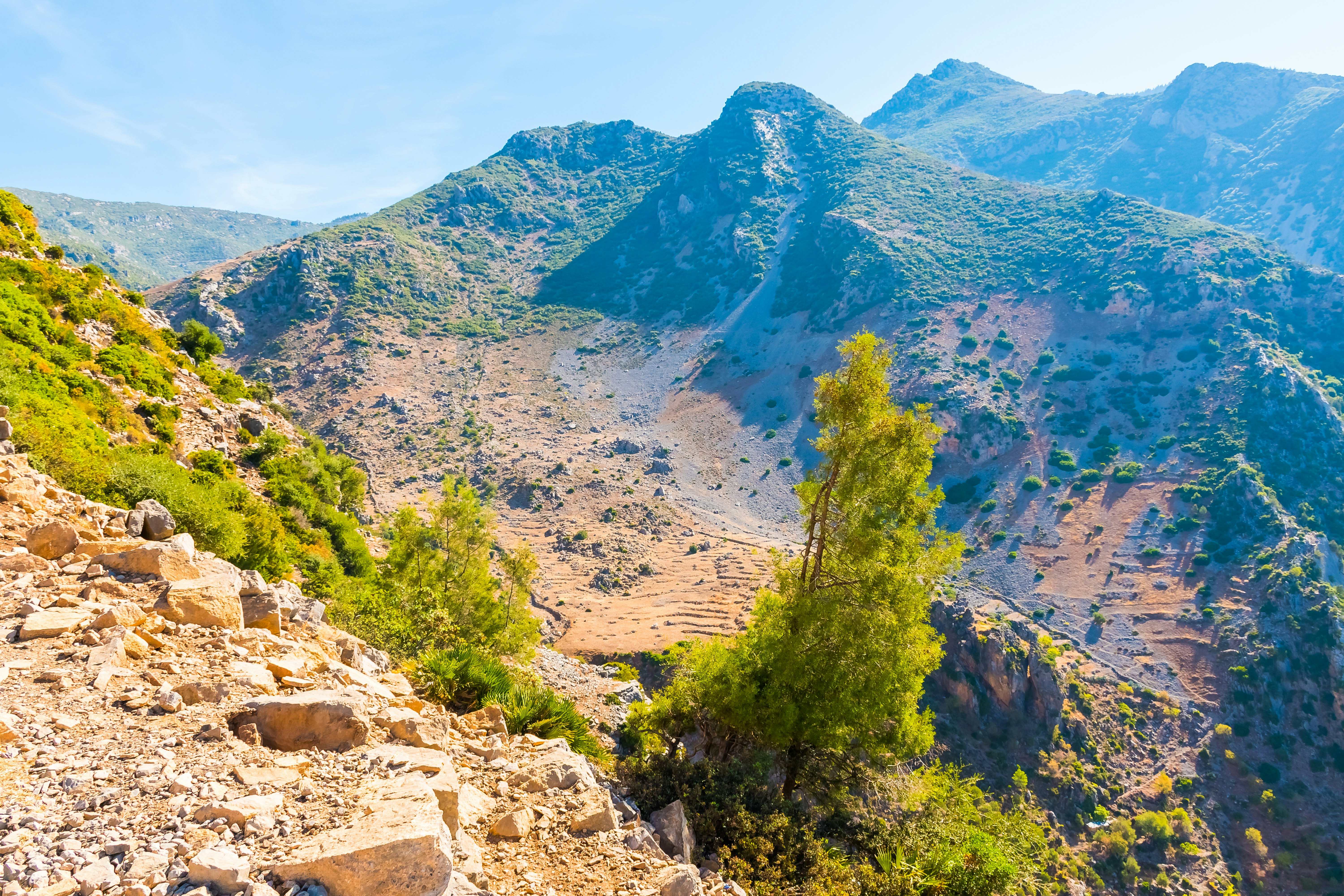 Morocco's Rif Mountains, as seen on a hiking trail under Chefchaouen city
