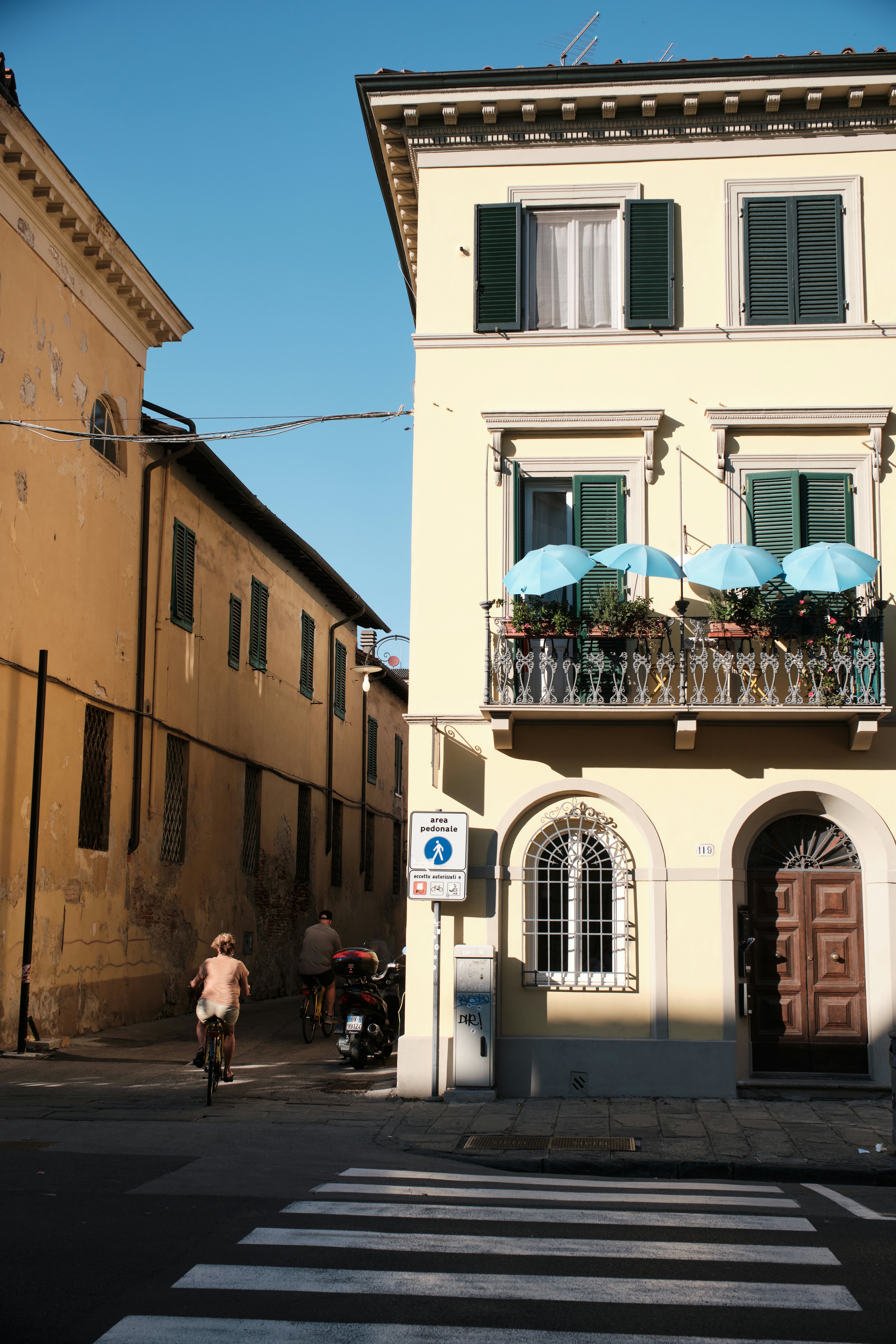Cyclists in Lucca, Italy