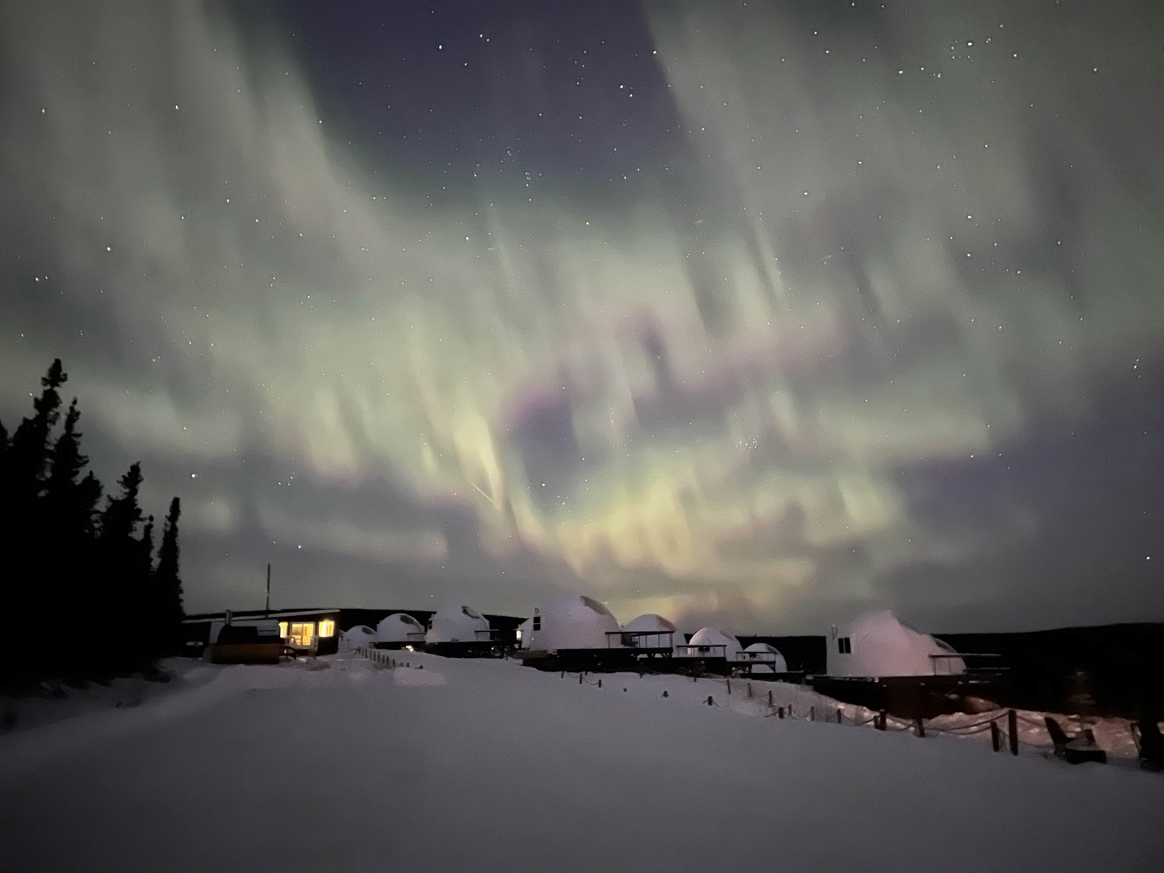 Aurora Borealis over the Borealis Basecamp, Faribanks, Alaska