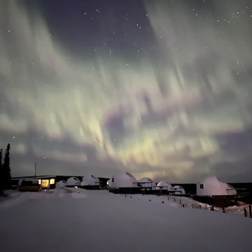 Aurora Borealis over the Borealis Basecamp, Faribanks, Alaska