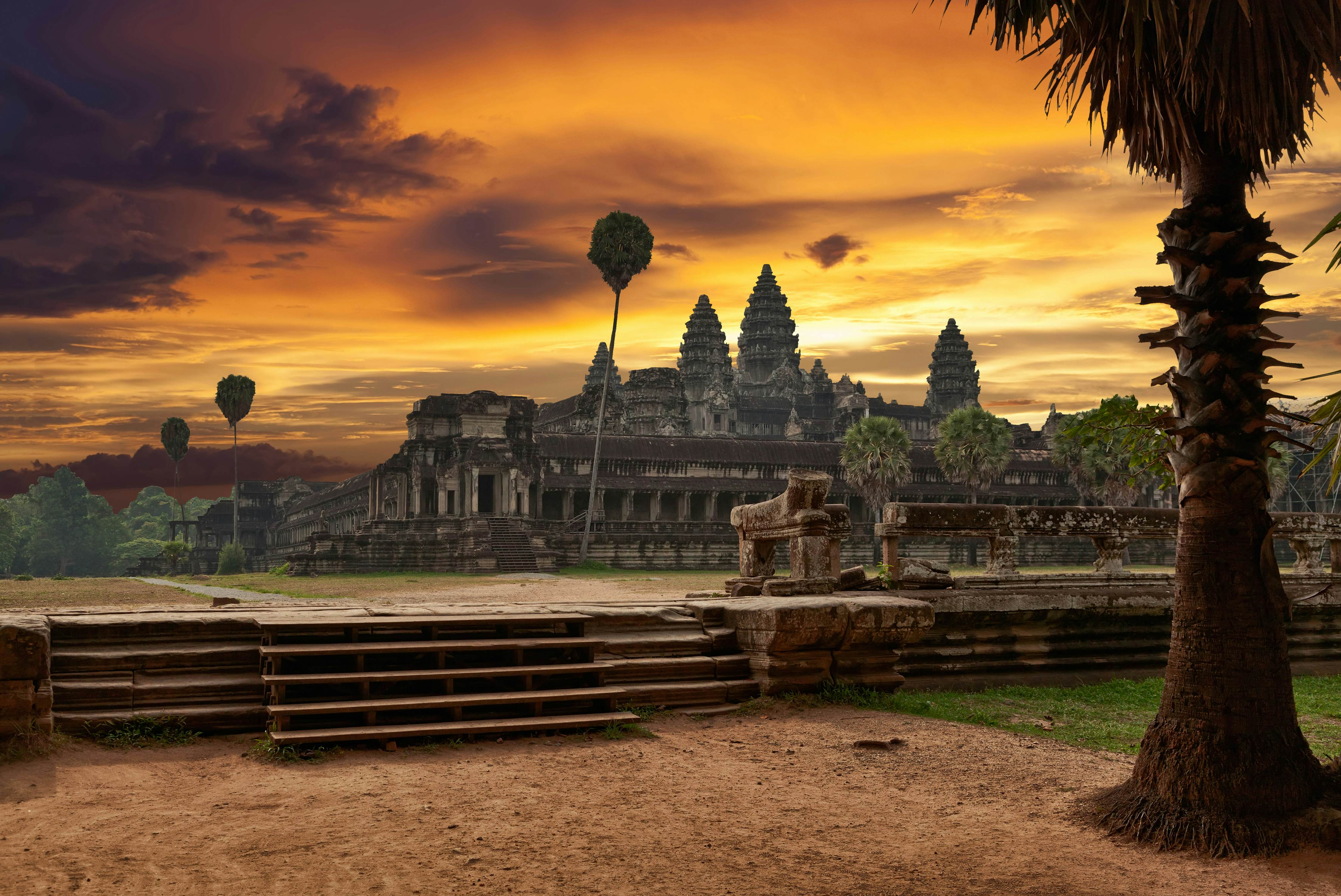 Angkor Wat at sunset  License Type: media  Download Time: 2023-04-12T12:37:37.000Z  User: nic.dhoedt_lonelyplanet  Is Editorial: No  purchase_order: